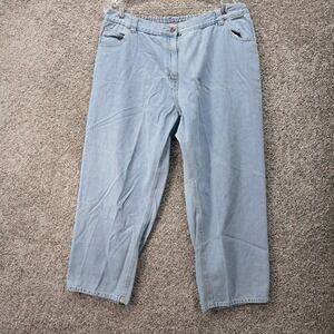 Woman Within Womens‎ 22WP Light Wash Elastic Back Straight Leg Denim Jeans 91019